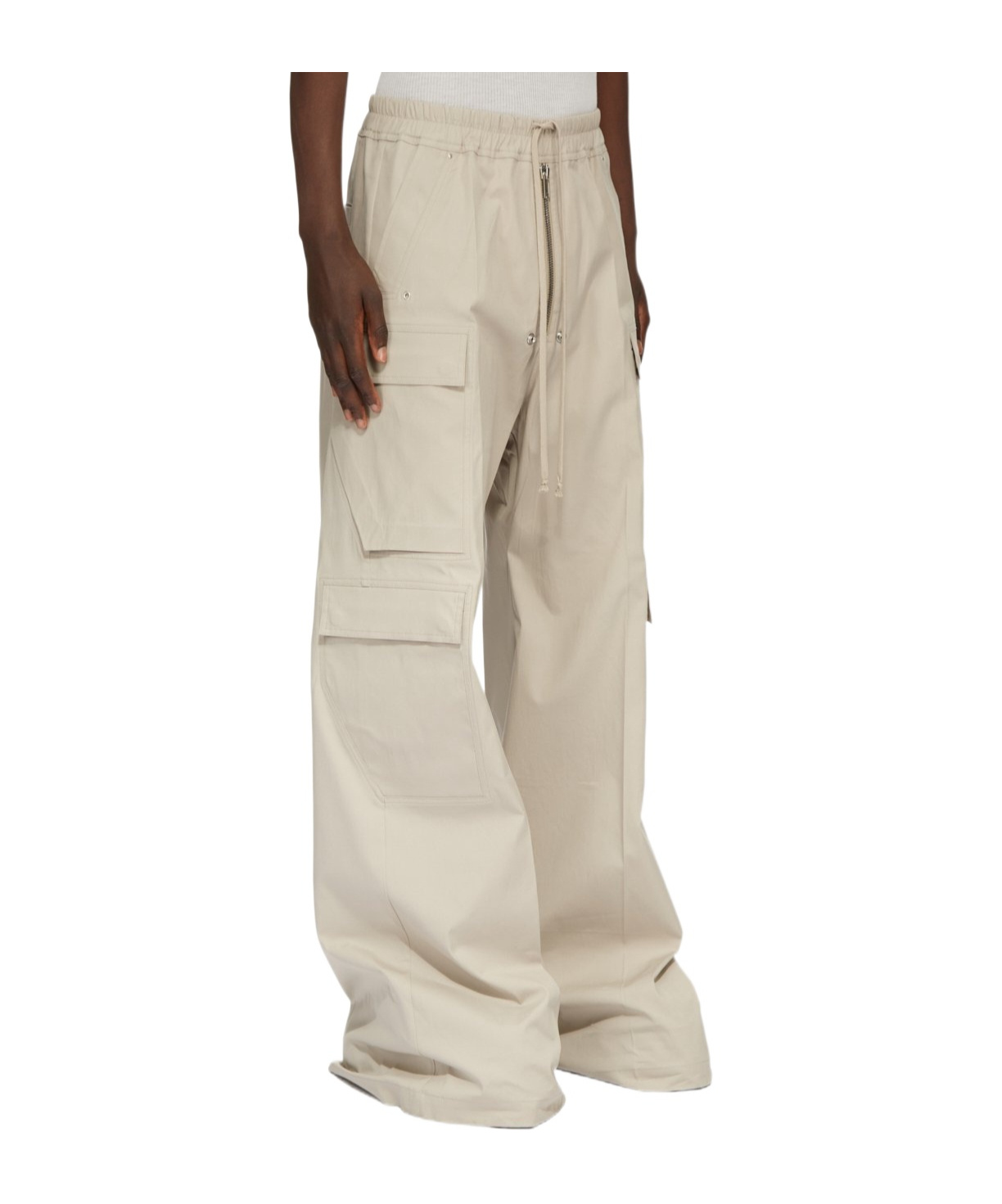 Rick Owens Wide-leg Cargobelas Pants With Adjustable Drawstring Waist In Nude