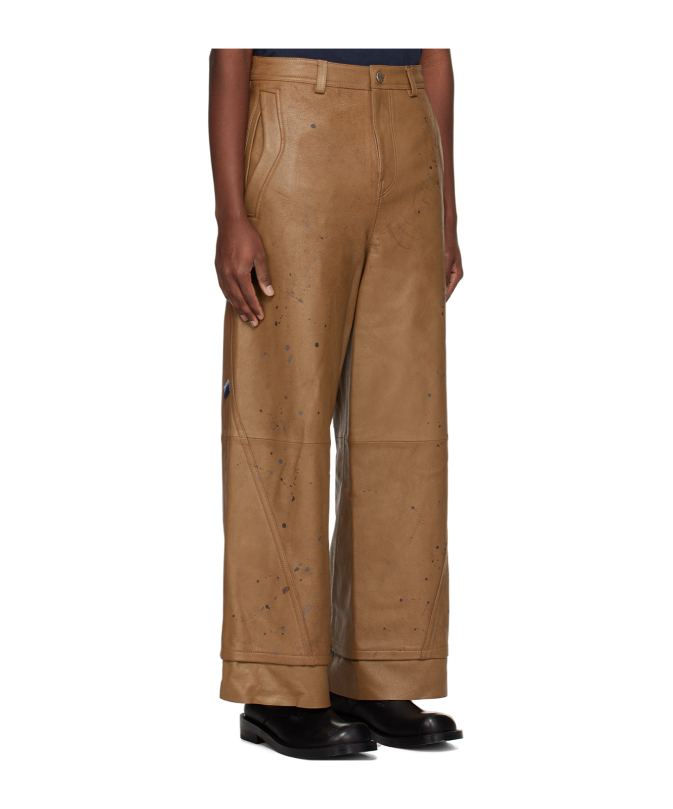 Ader Error Stitched Waist Loop Casual Pants In Brown