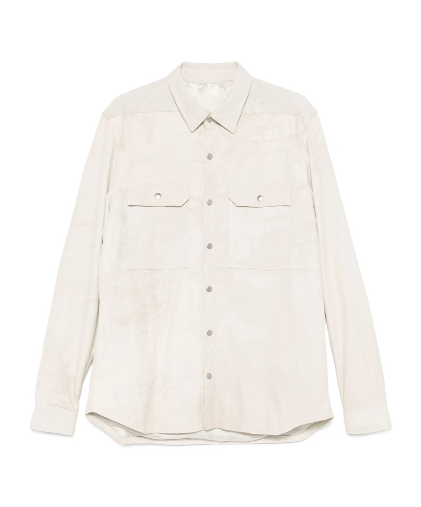 Rick Owens Off-white Hollywood Outershirt Leather Overshirt
