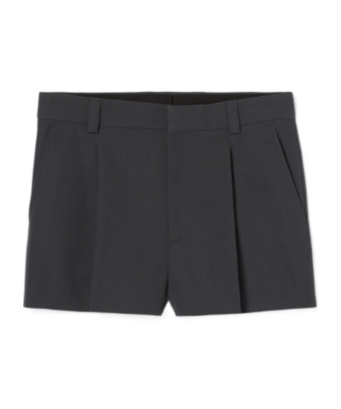 Gucci Shorts Dark Grey In Wool Twill Men In Black