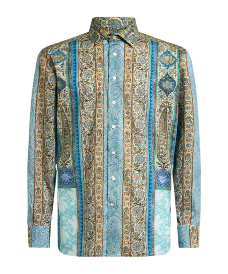 Shop Etro Printed Cotton Shirt In Multicolor