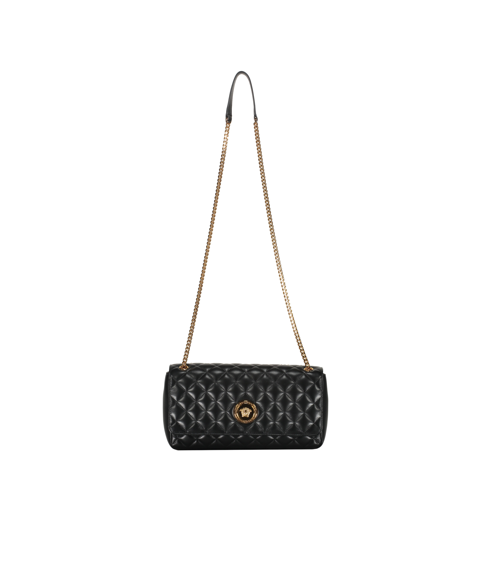Versace Leather Crossbody Bag In Black