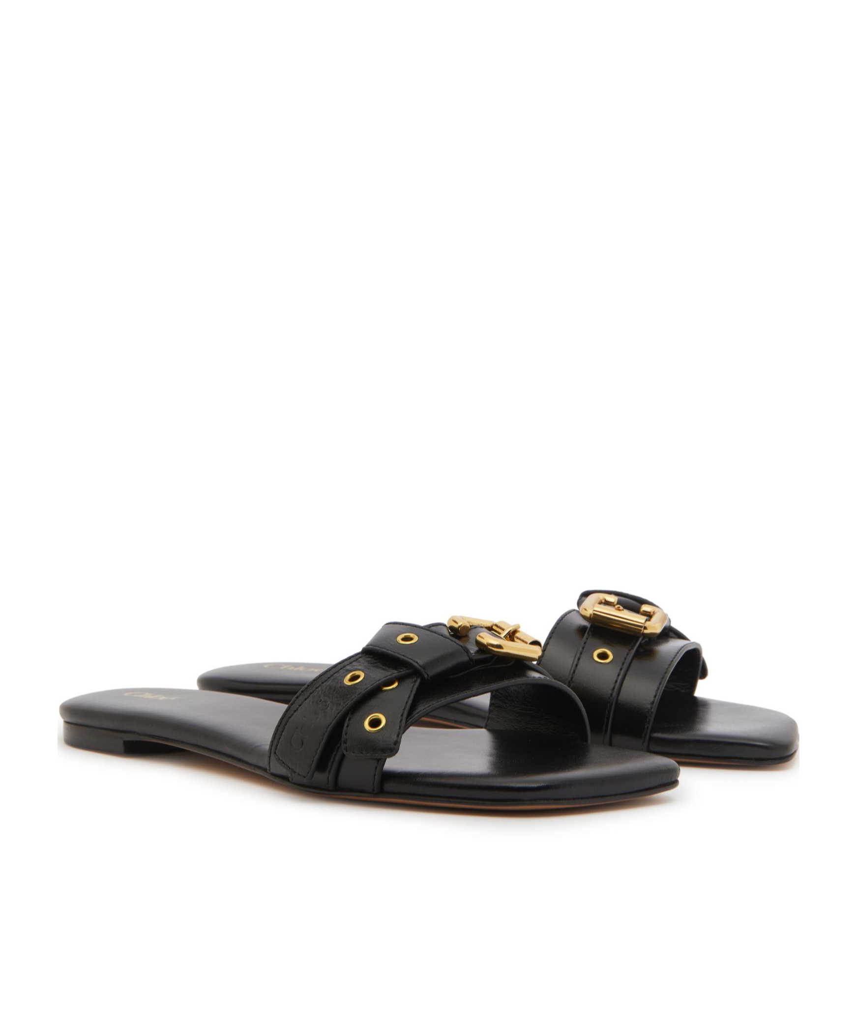 Shop Chloé Open-toed Slippers In Black