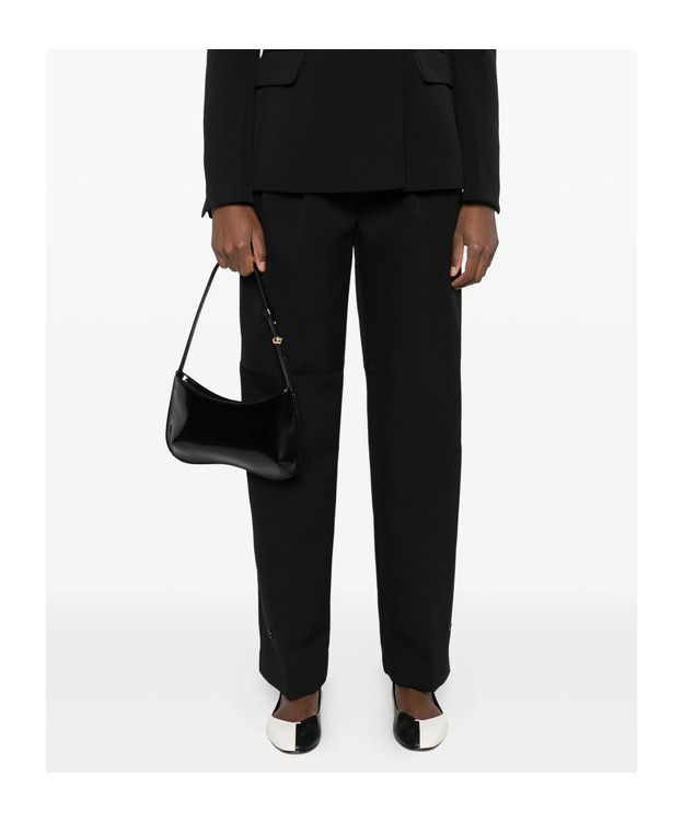 The Frankie Shop Pleated Buttoned Trousers In Black