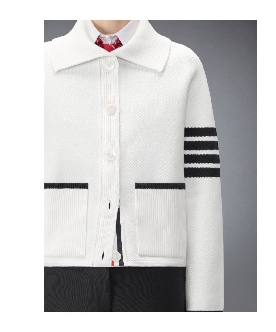 Thom Browne 4-bar-stripe Jacket In White