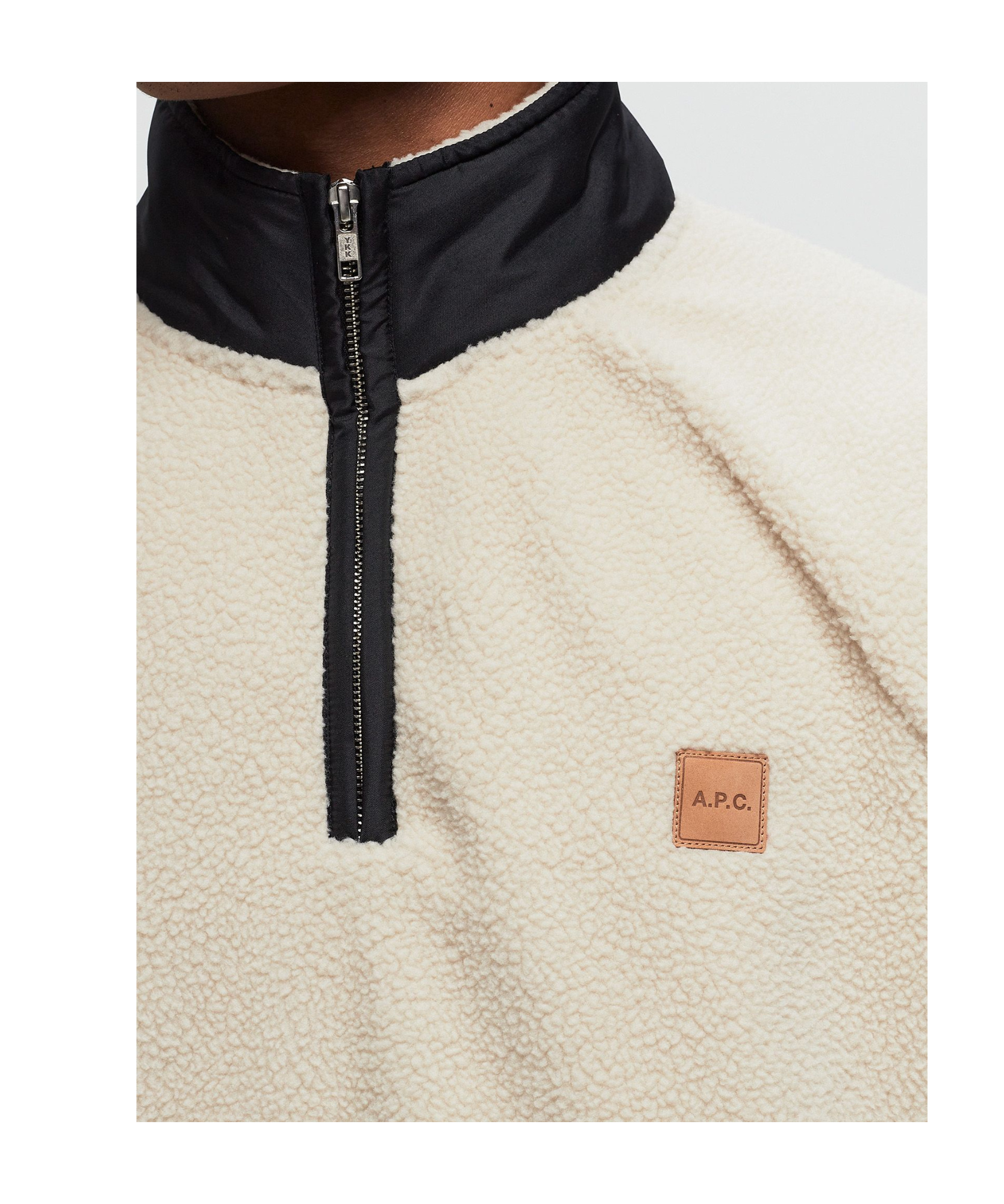 Apc Logo-appliqué Half-zip Sweatshirt In Nude