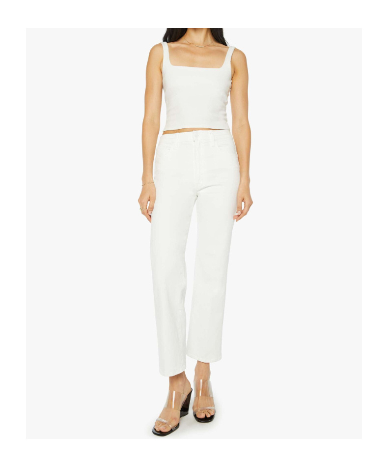 Mother Fairest Of Them All Straight-leg High-waist Jeans In White