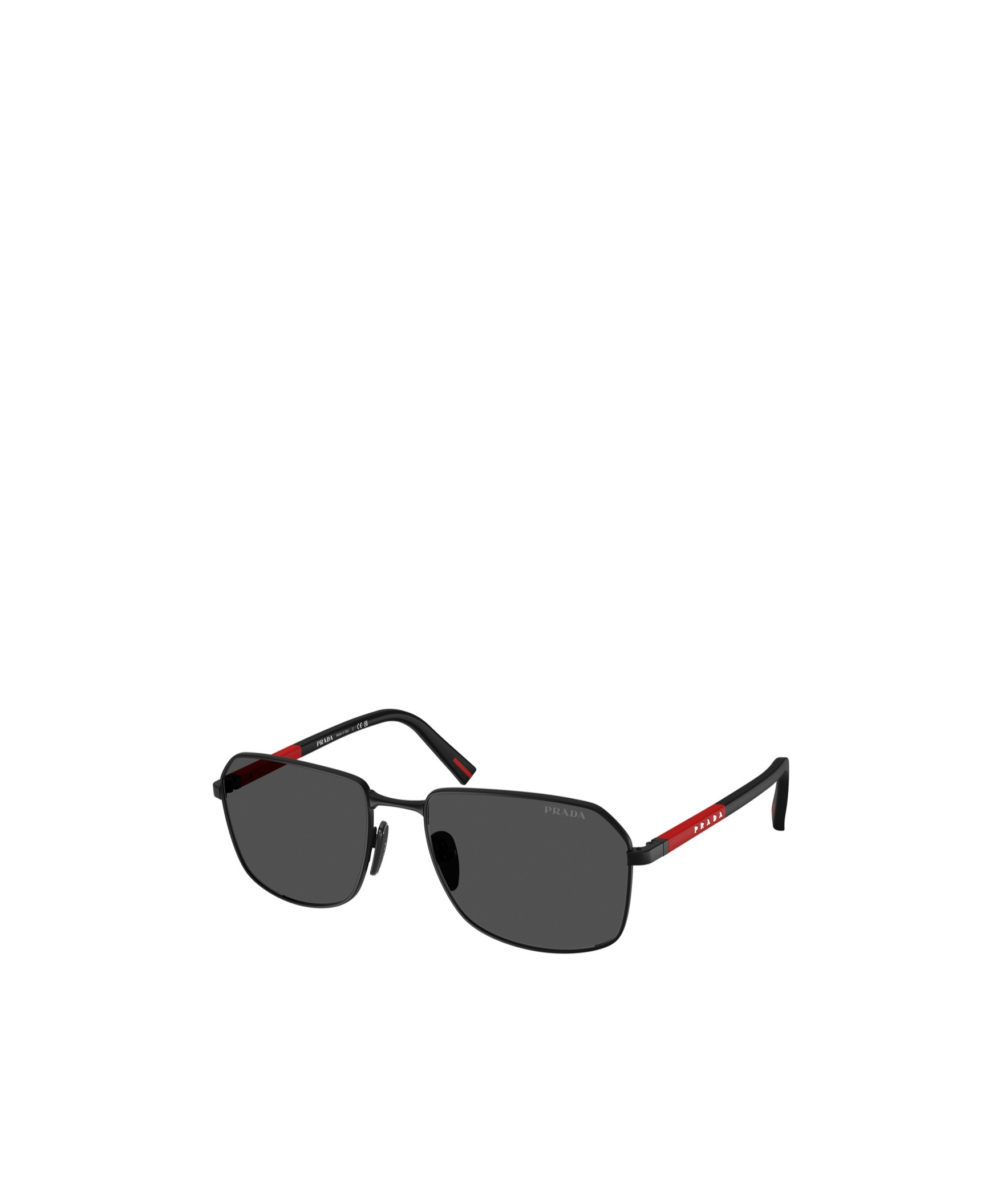 Prada Linea Rossa 57mm Rectangular Sunglasses In Black