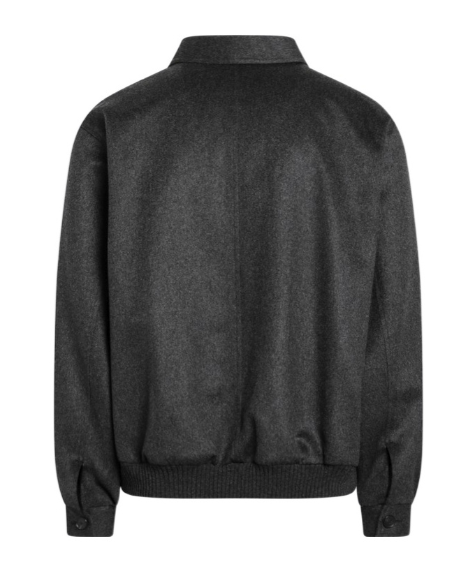 Auralee Grey Cashmere Zip Jacket Men In Gray