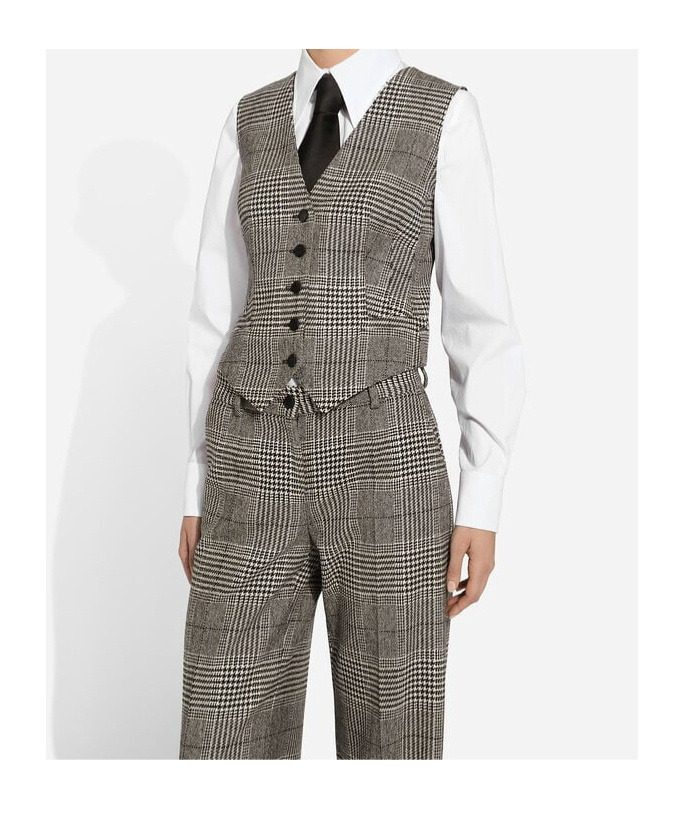 DOLCE & GABBANA TARTAN WAISTCOAT 