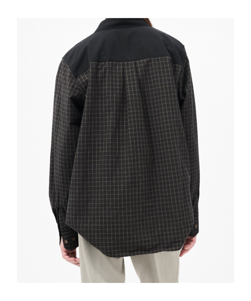 Our Legacy Check Pattern Collared Long Sleeve Shirt In Black