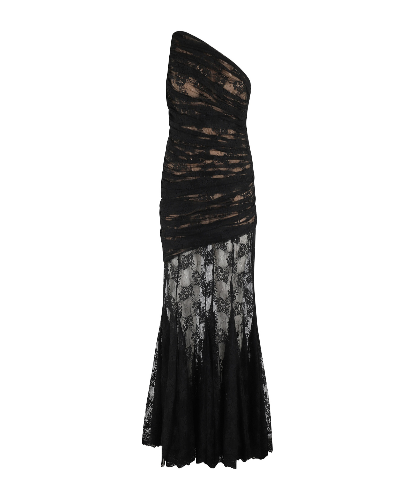 Giuseppe Di Morabito Asymmetric Lace Dress In Black
