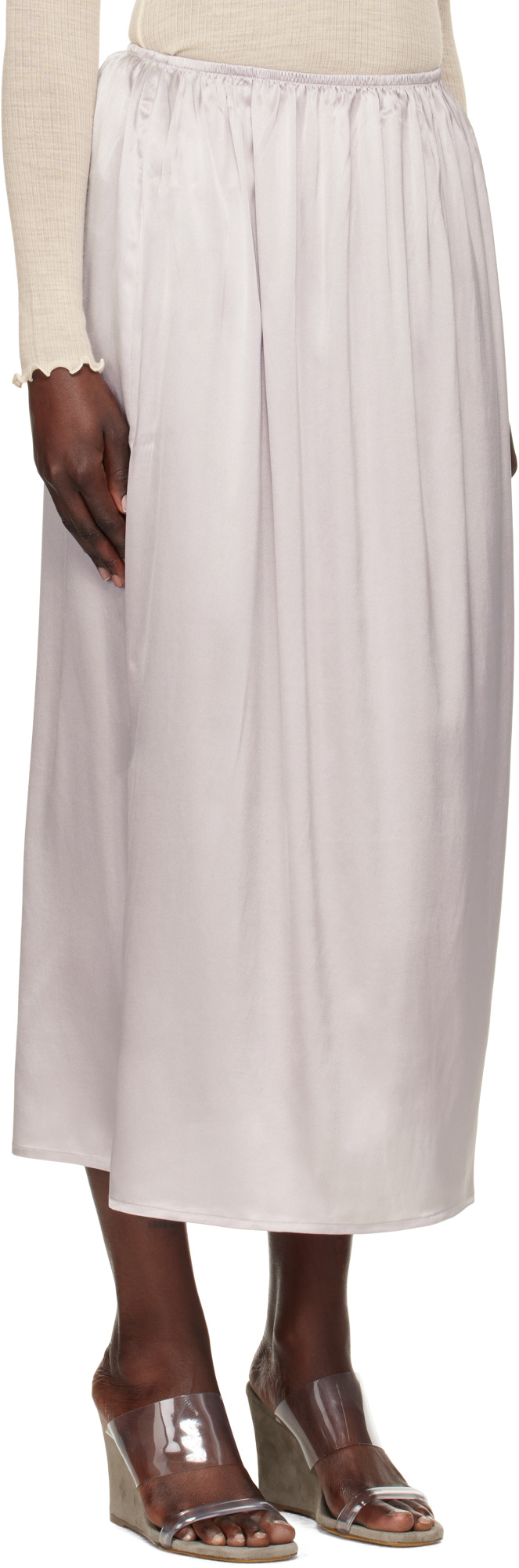 Baserange Purple City Midi Skirt In Pink
