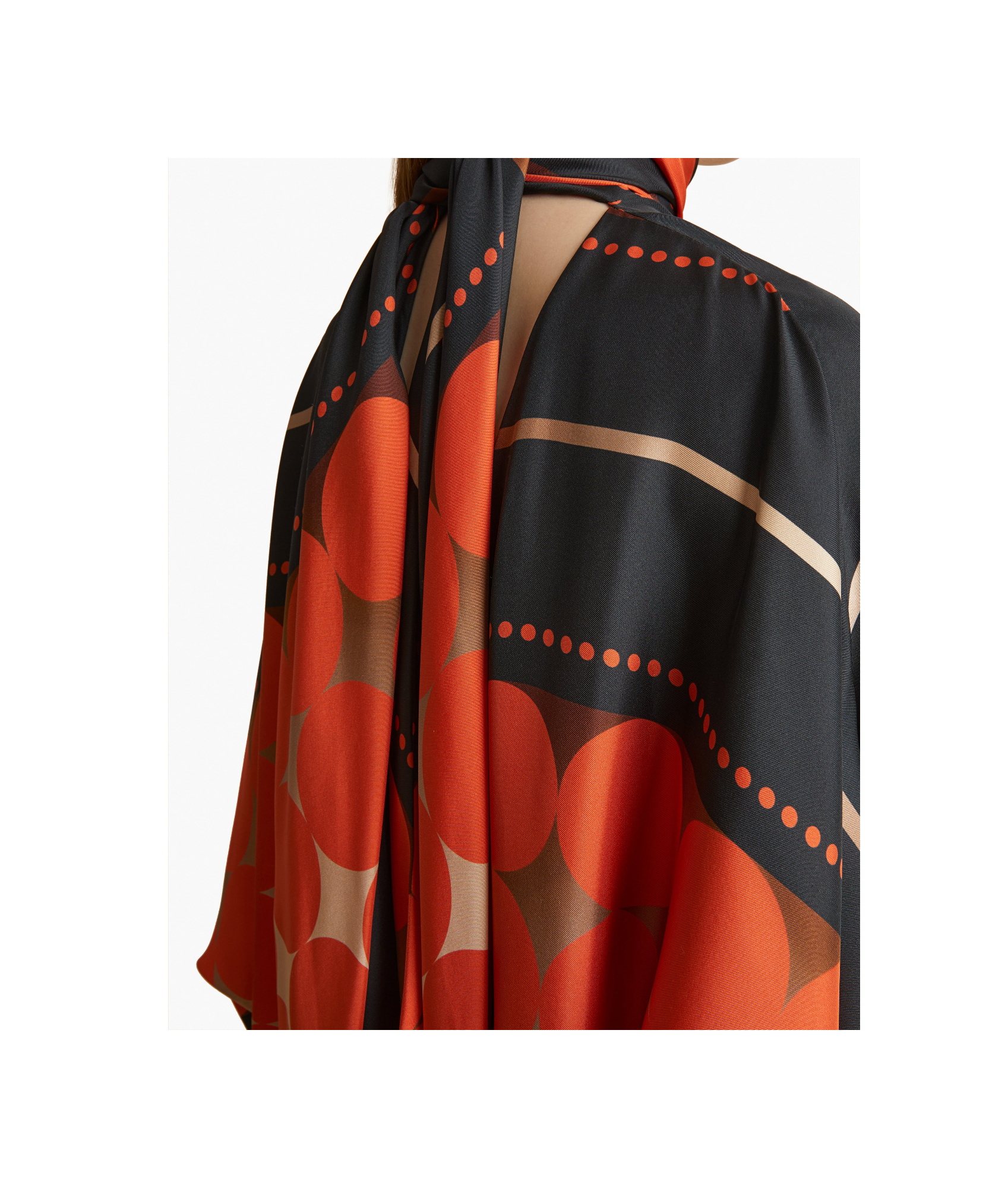 Khaite Lexi Scarf-neck Long-sleeve Maxi Silk Dress In Black