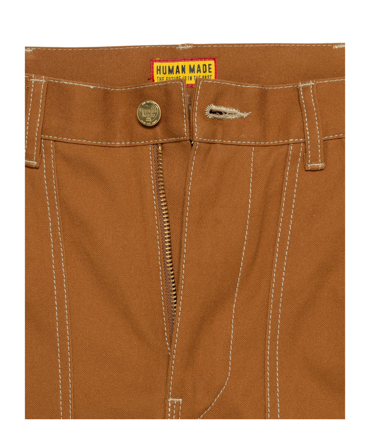 Human Made Duck Work Stitch-detail Cargo Pants In Brown