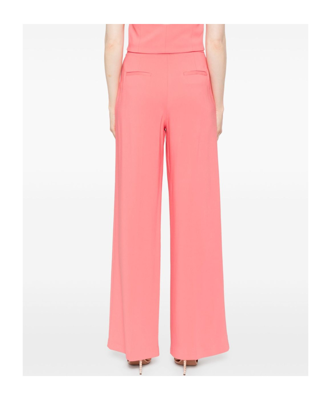 Pinko Wide-leg Trousers With Concealed Fastening In Pink