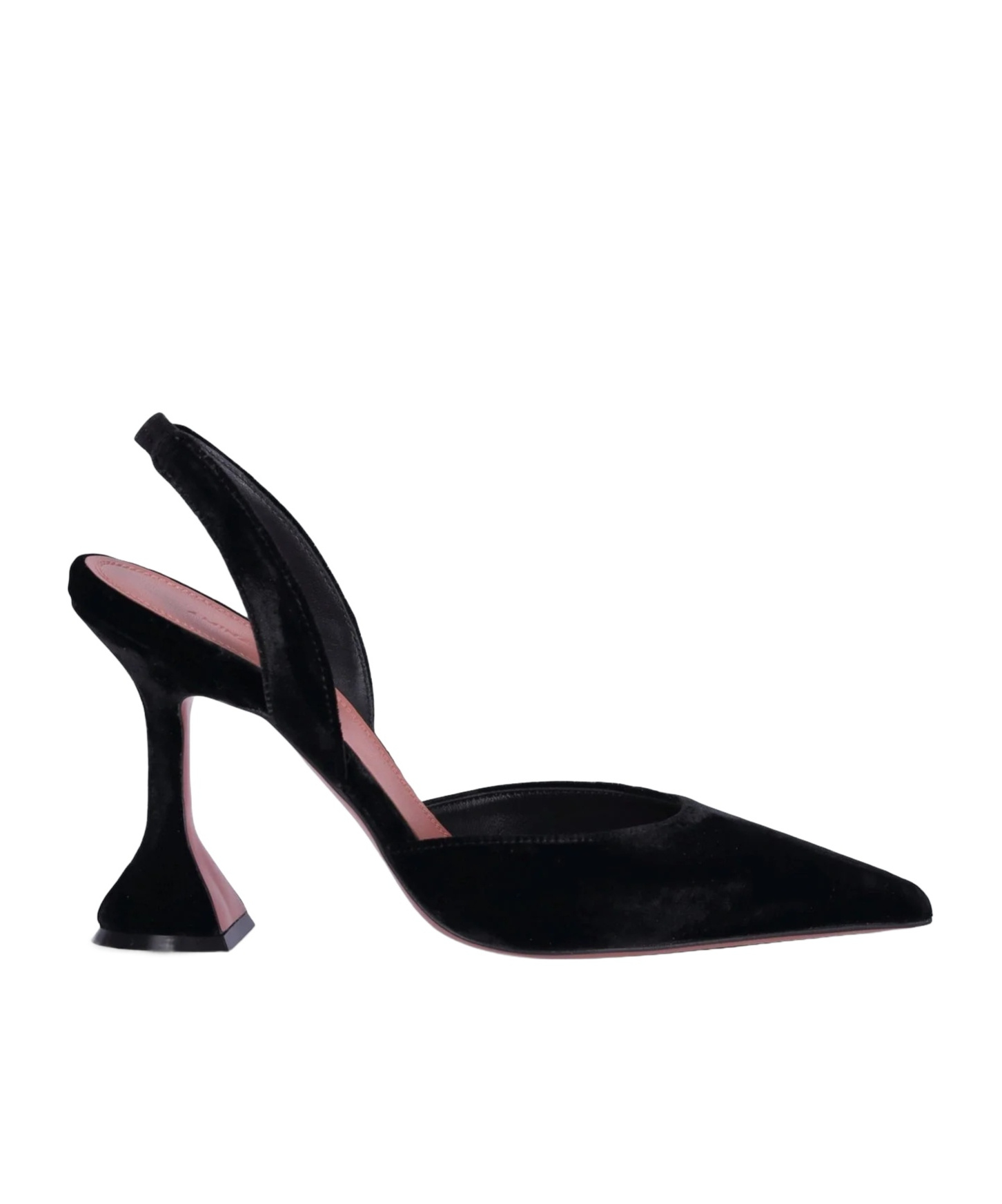 Amina Muaddi Womens Black Holli 70 Suede Slingback Heels In Black