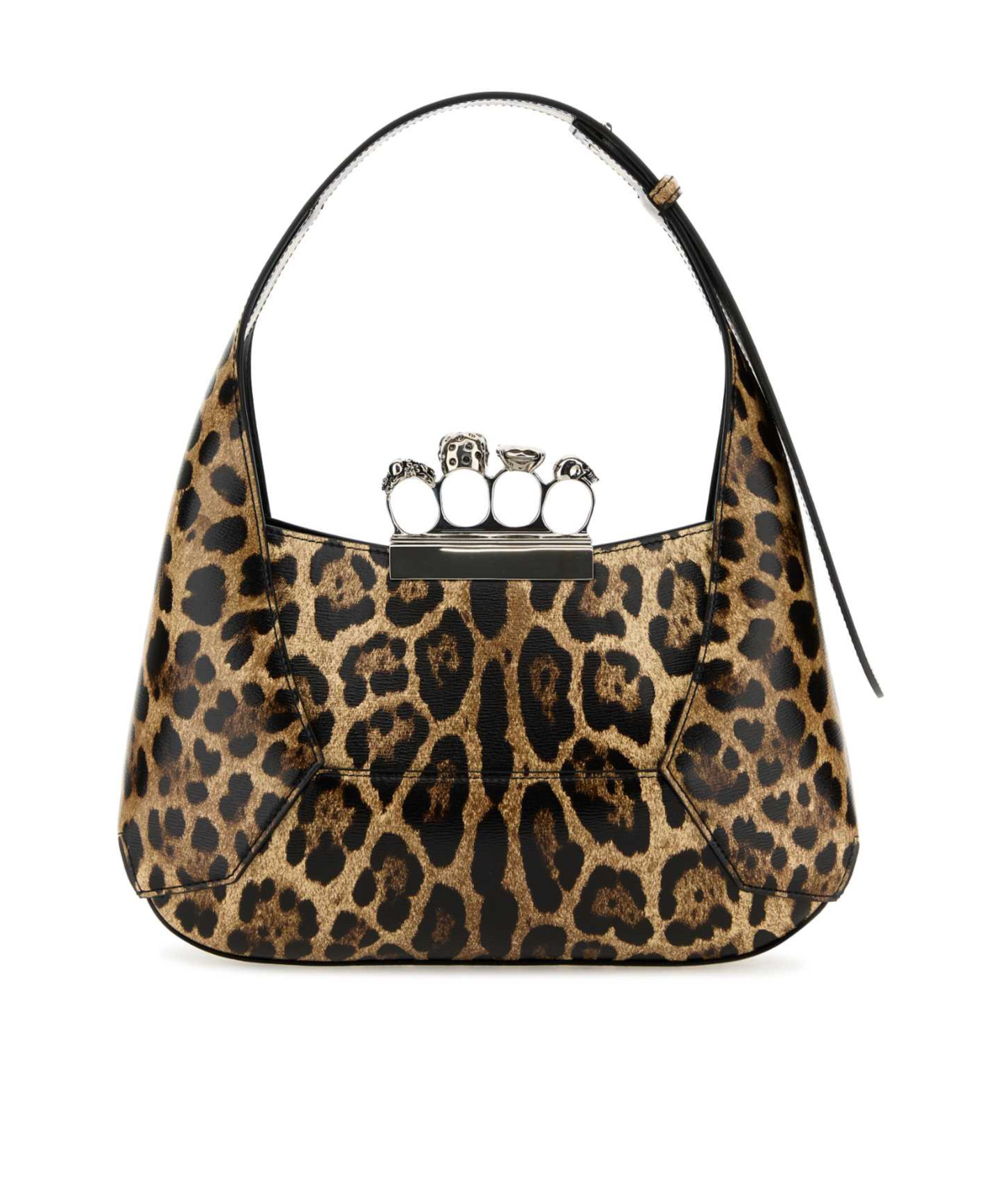 Alexander Mcqueen Women's Printed Leather The Jewelled Hobo Shoulder Bag In Black