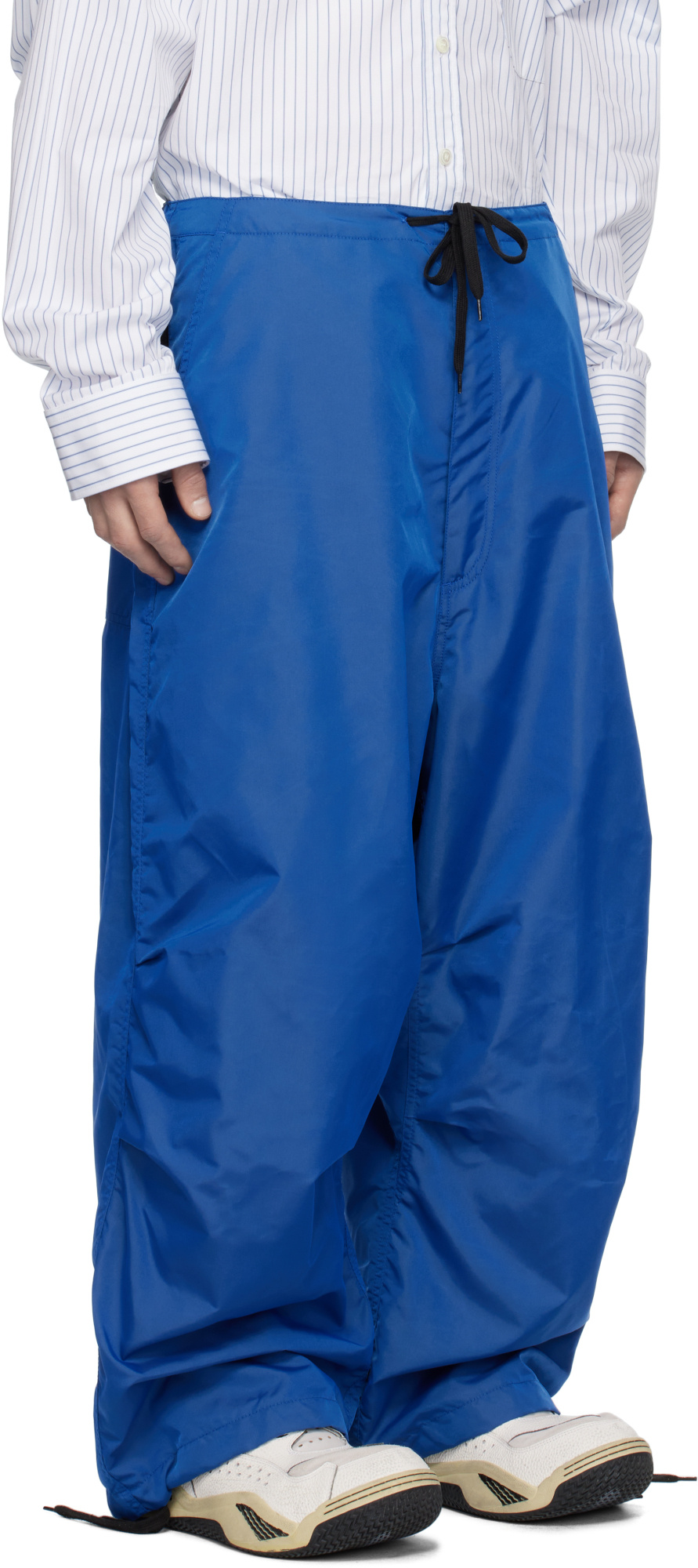 Hed Mayner Blue Reebok Edition Satin Track Pants In Blue