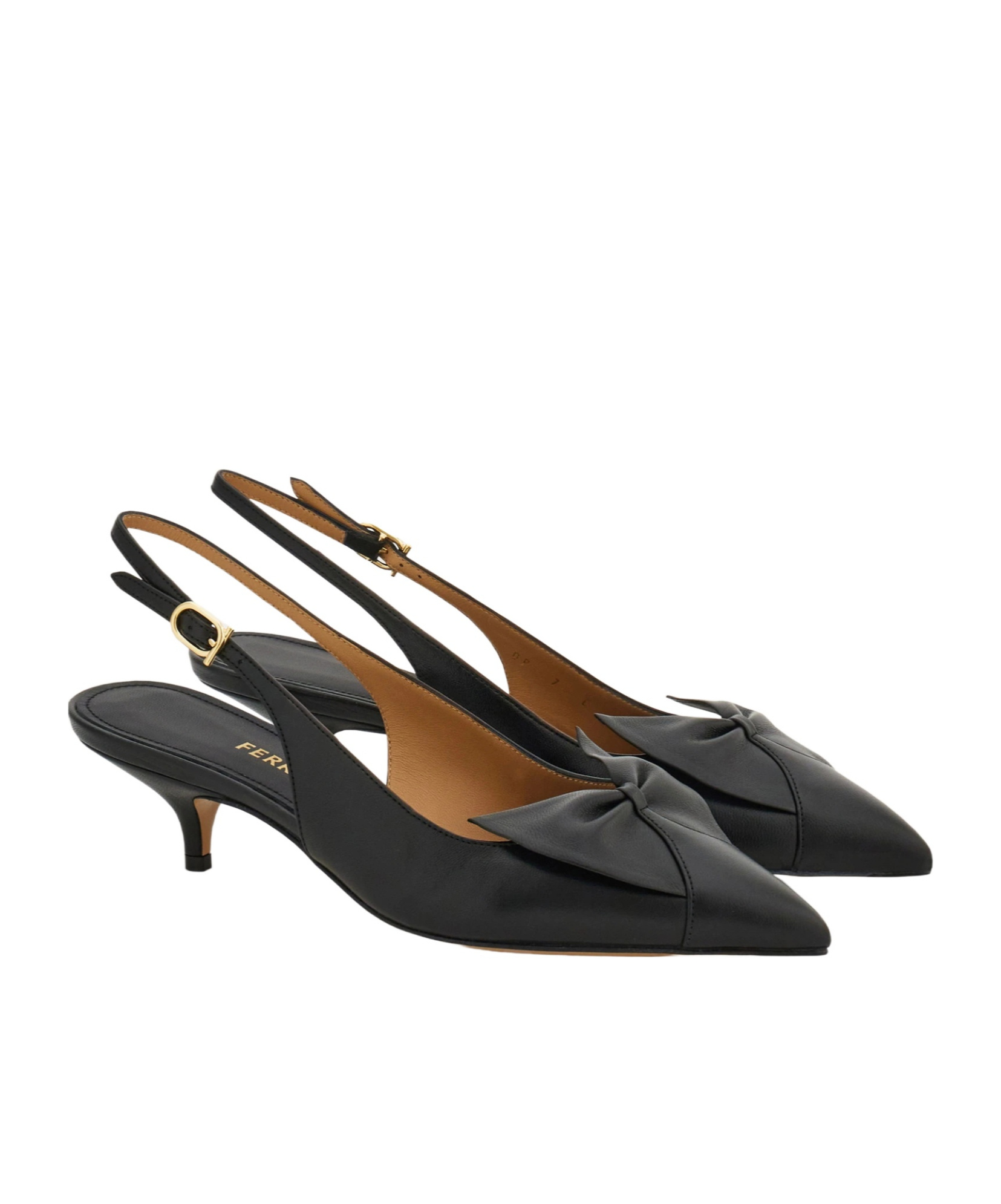 Ferragamo Soft Bow Slingback Pump In Black