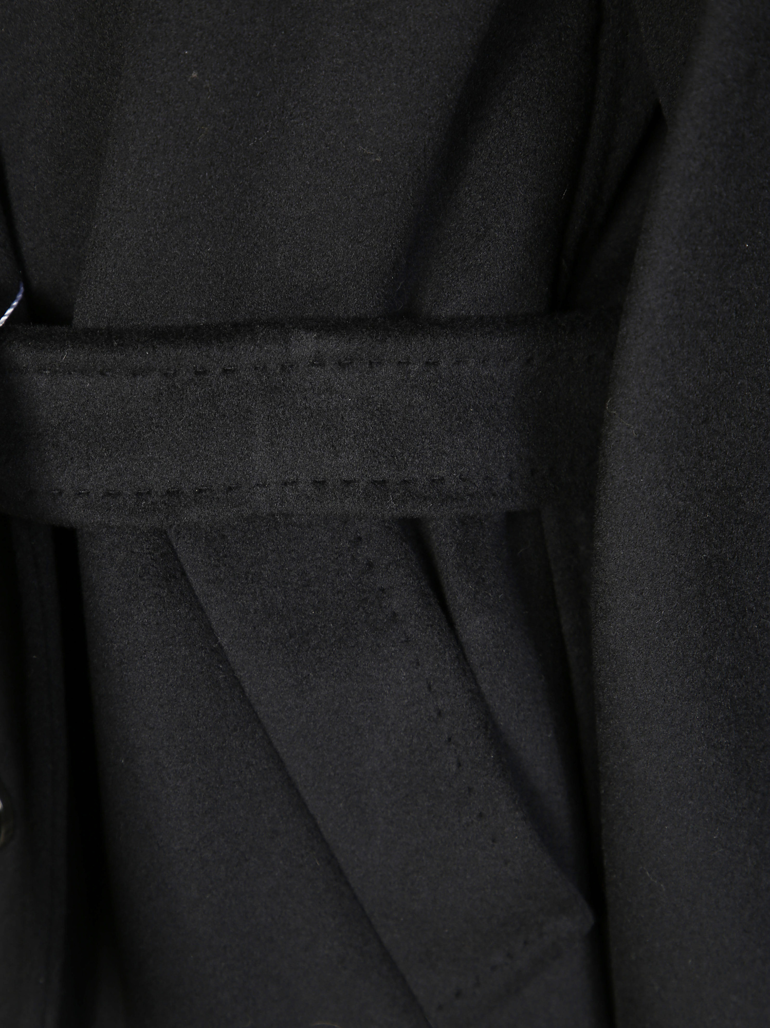 Max Mara Double-breasted Belted Coat Long Sleeves In Black
