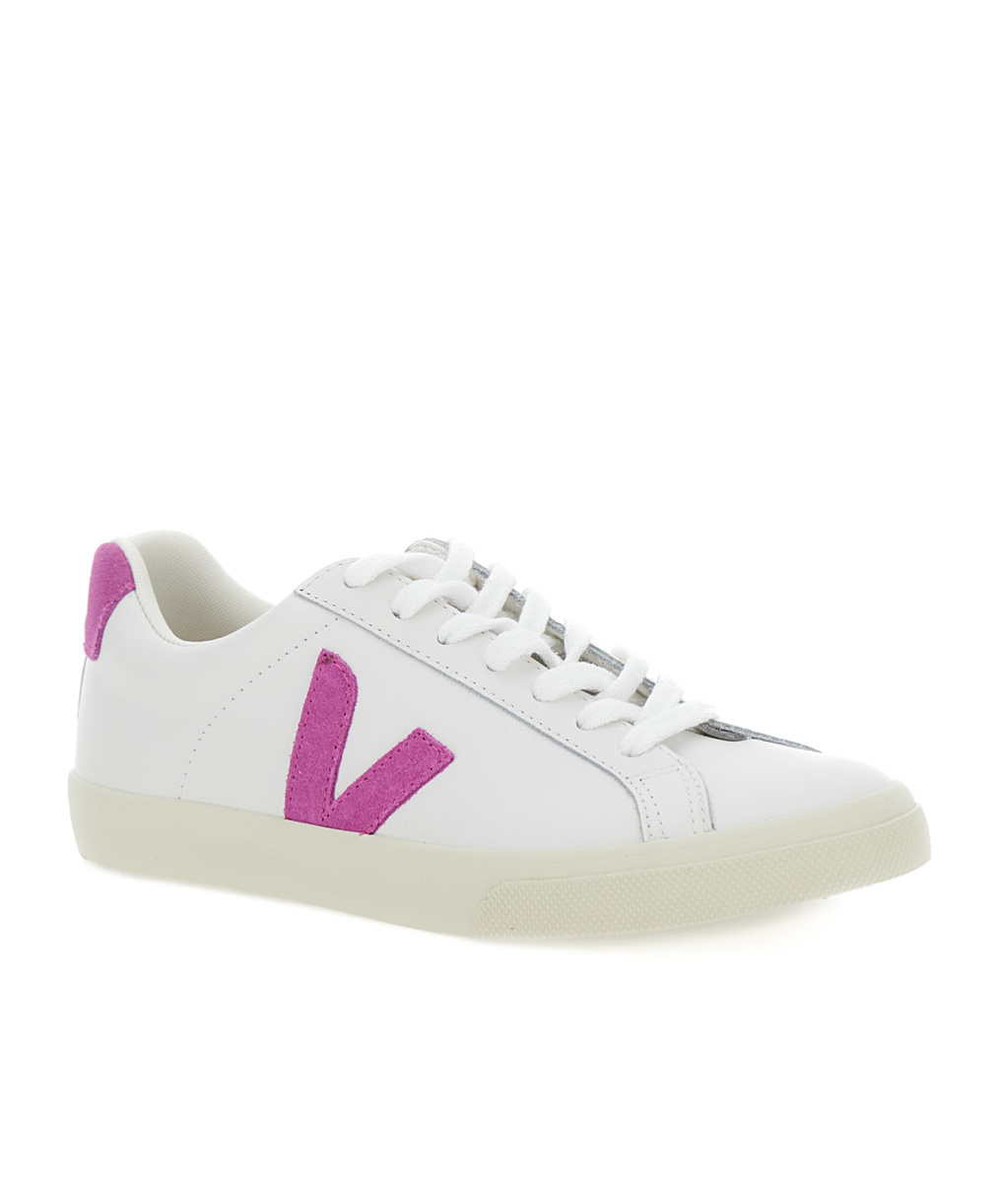 Veja Esplar Bicolor Leather Low-top Sneakers In White