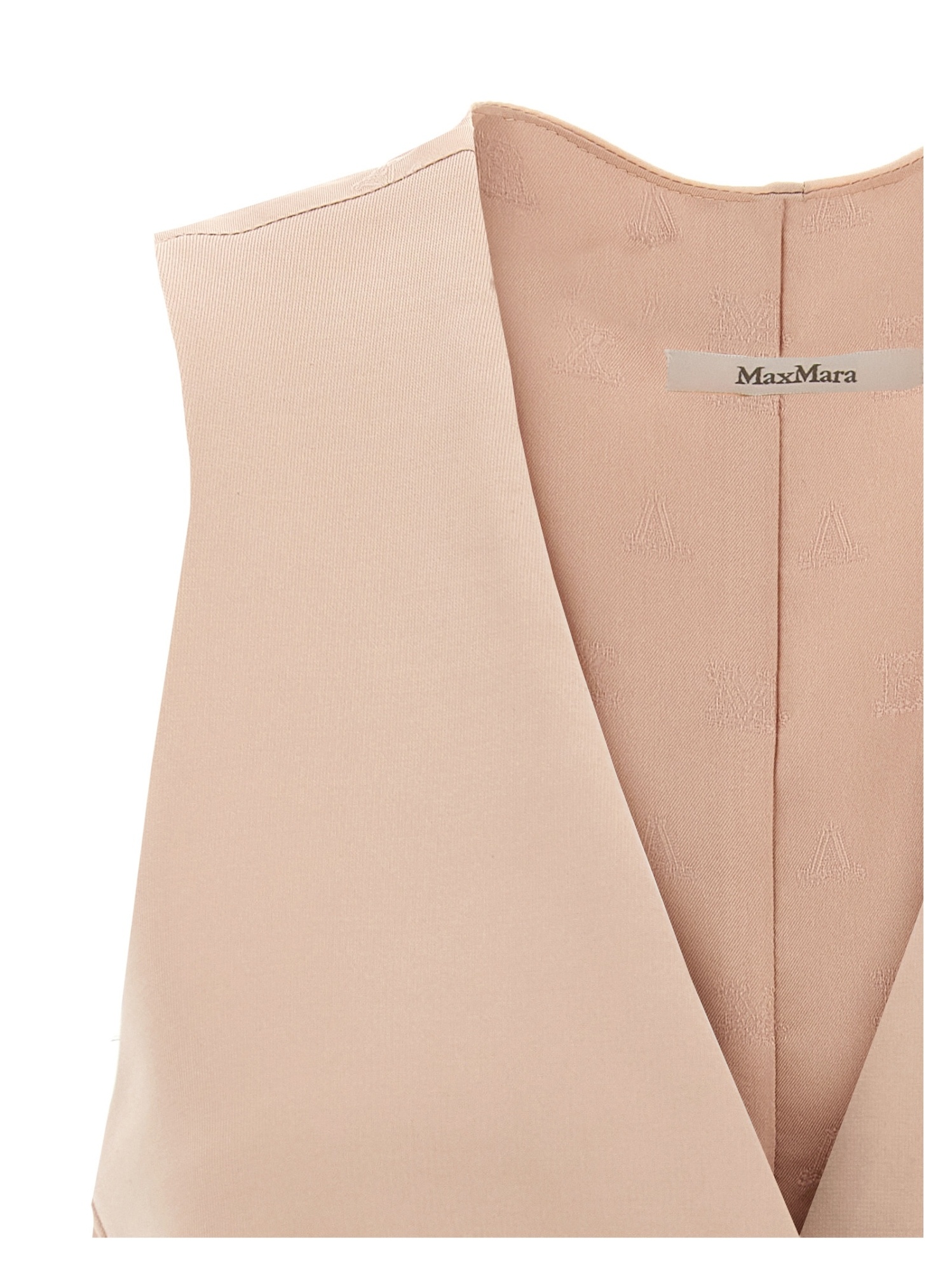 Max Mara Sleeveless V-neck Vest With Adjustable Back Strap In Nude