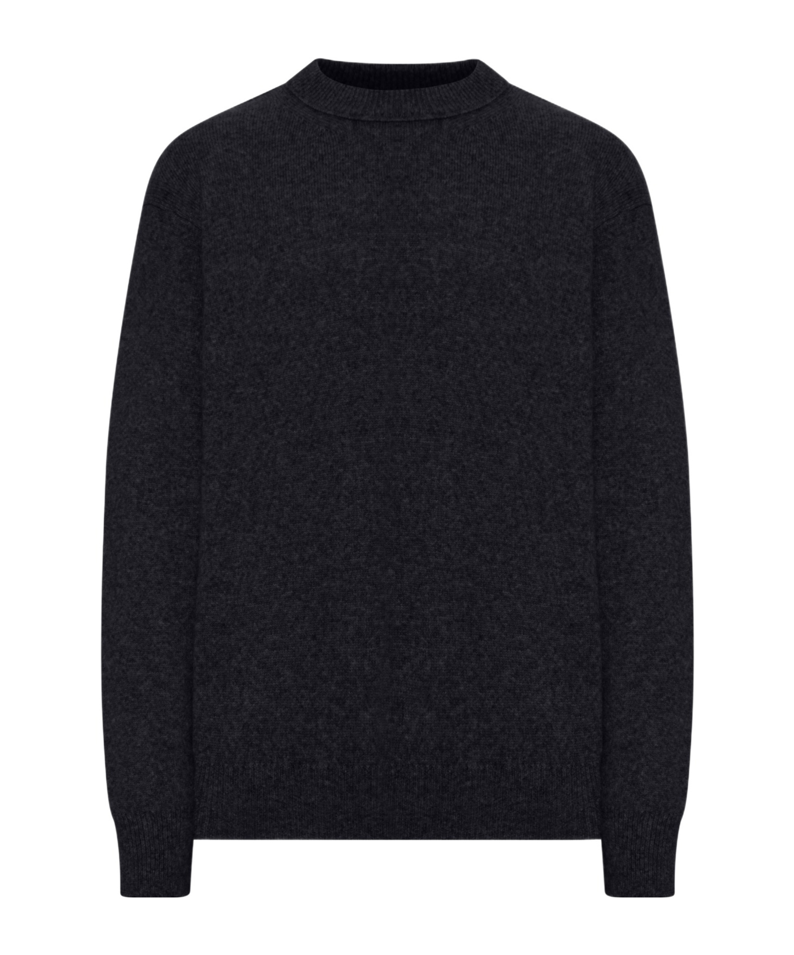Roberto Collina Crew Neck Sweater In Melange Effect Wool In Black