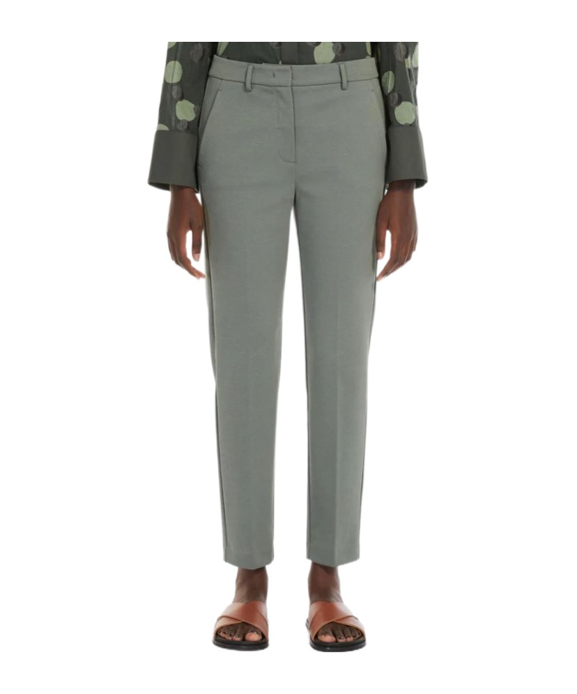 Max Mara Straight Casual Pants In Gray