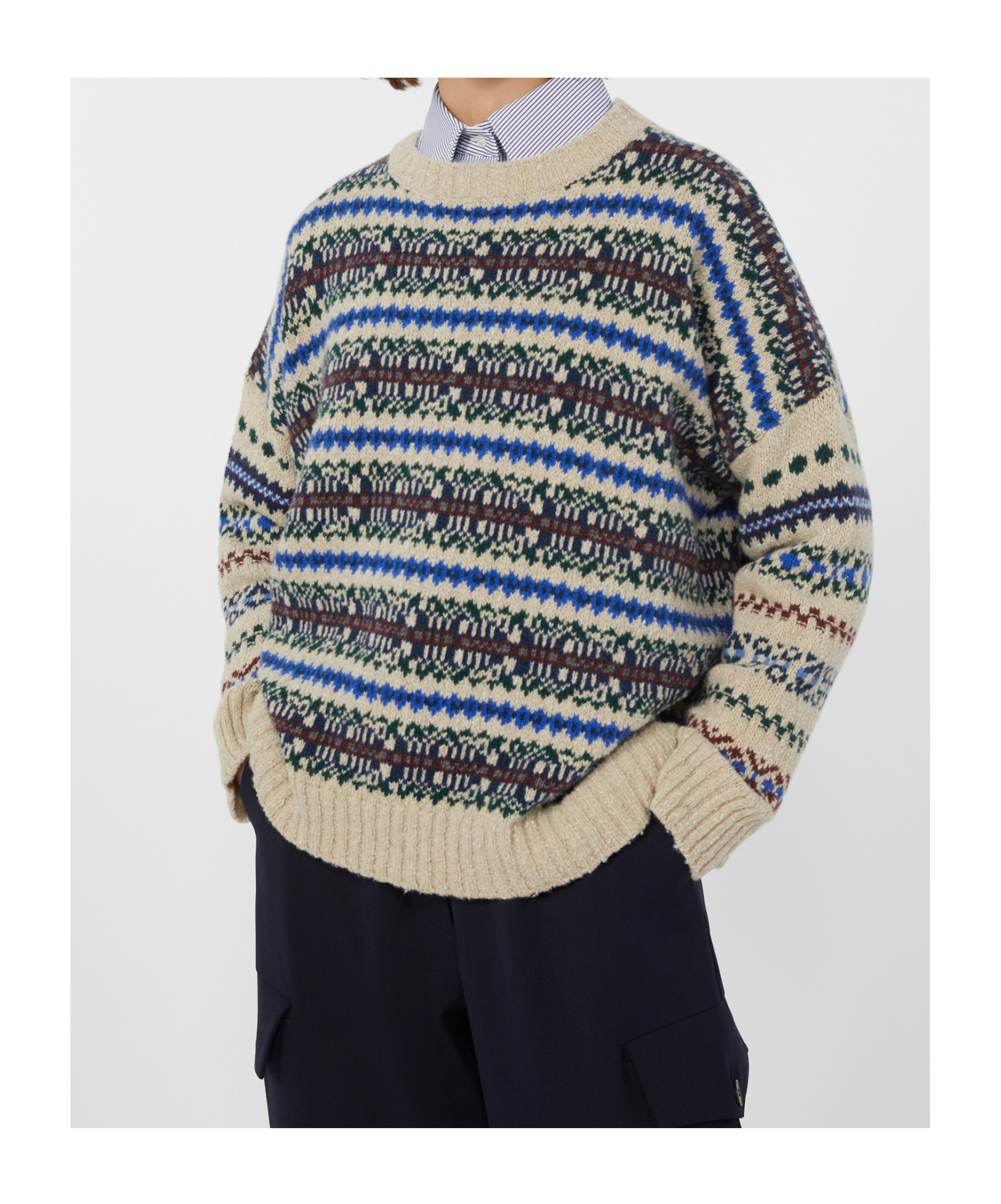 Weekend Max Mara Pull Court En Tweed De Laine In Multi