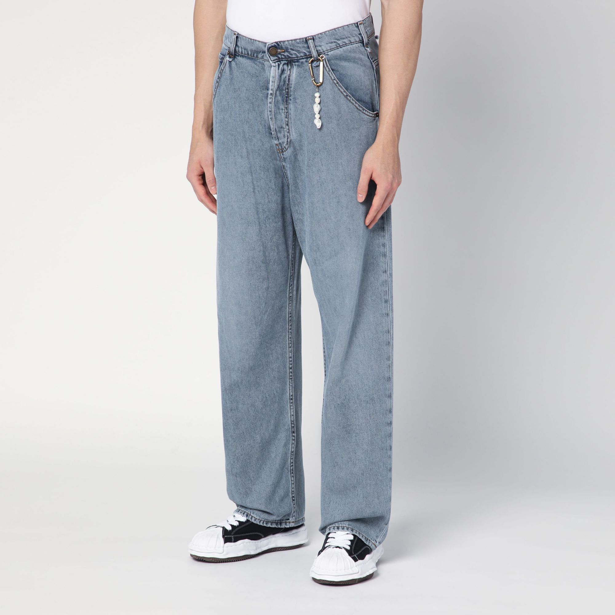 Darkpark Wide-leg Donte Blue Washed Jeans In Blue