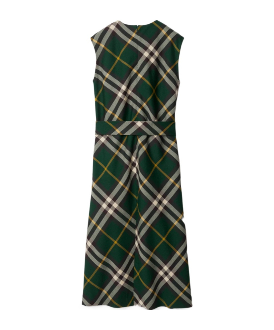 Burberry Sleeveless Nova Check Pattern Midi Dress In Black