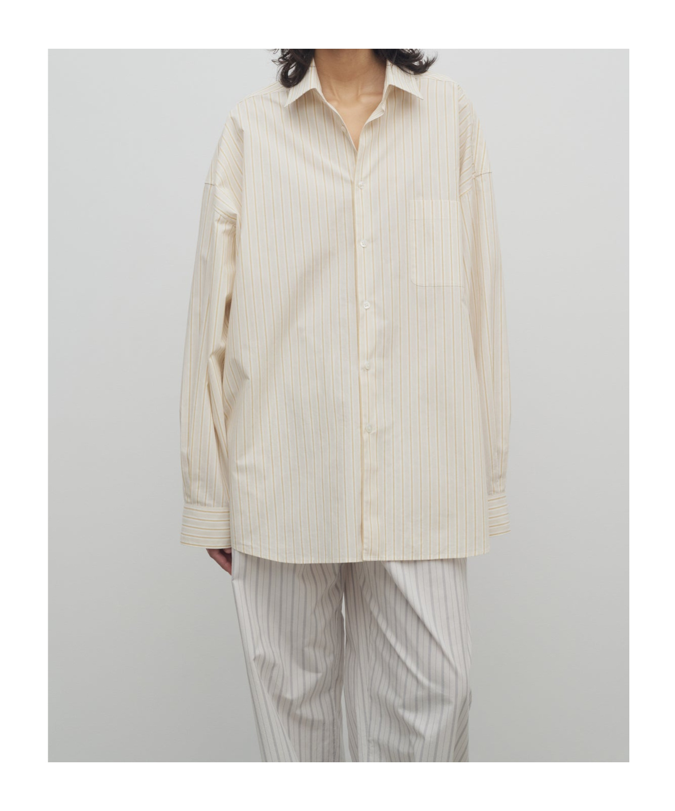 The Row Striped Caster Shirt In Beige