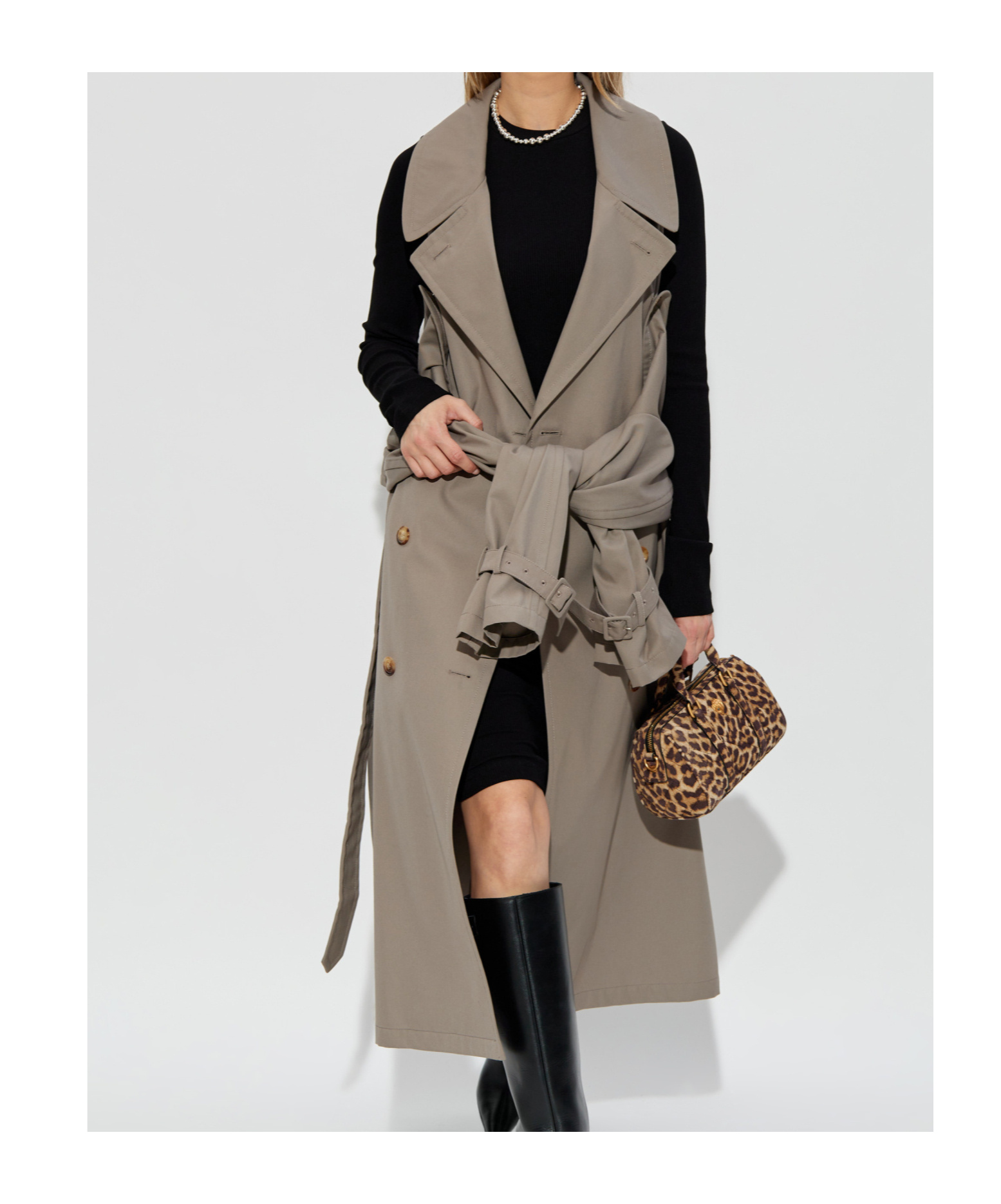 Moschino Logo-print Long-sleeved Knee-length Dress In Black