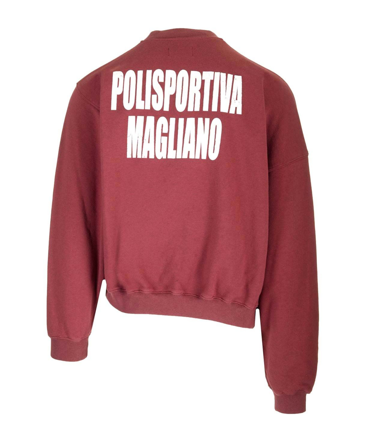 Magliano Logo-print Asymmetric Sweatshirt In Red
