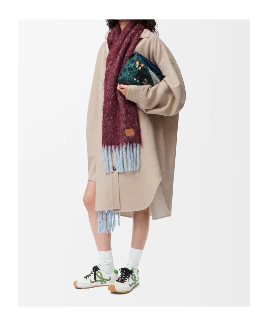 Loewe Wool-cashmere Collared Coat In Neutral