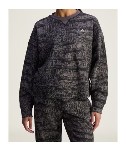 Adidas By Stella Mccartney Crocodile-print Long-sleeve Sweatshirt In Black