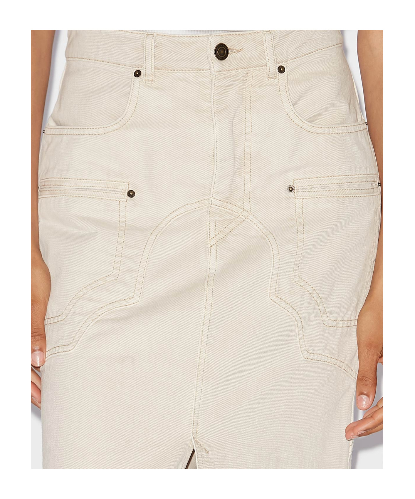 Shop Isabel Marant Britt Skirt In White