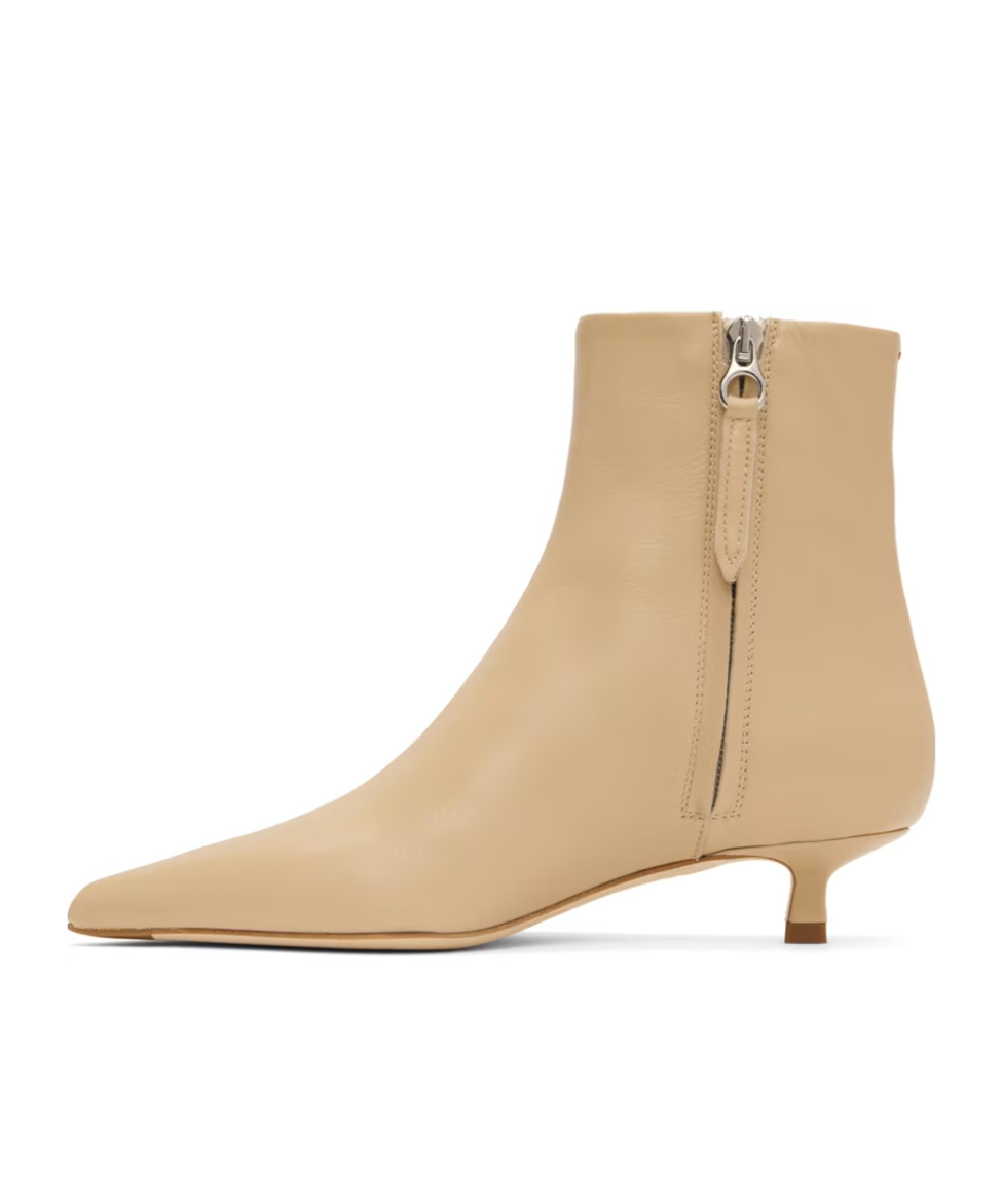 Aeyde Sofie Zipper Short Boots In Nude