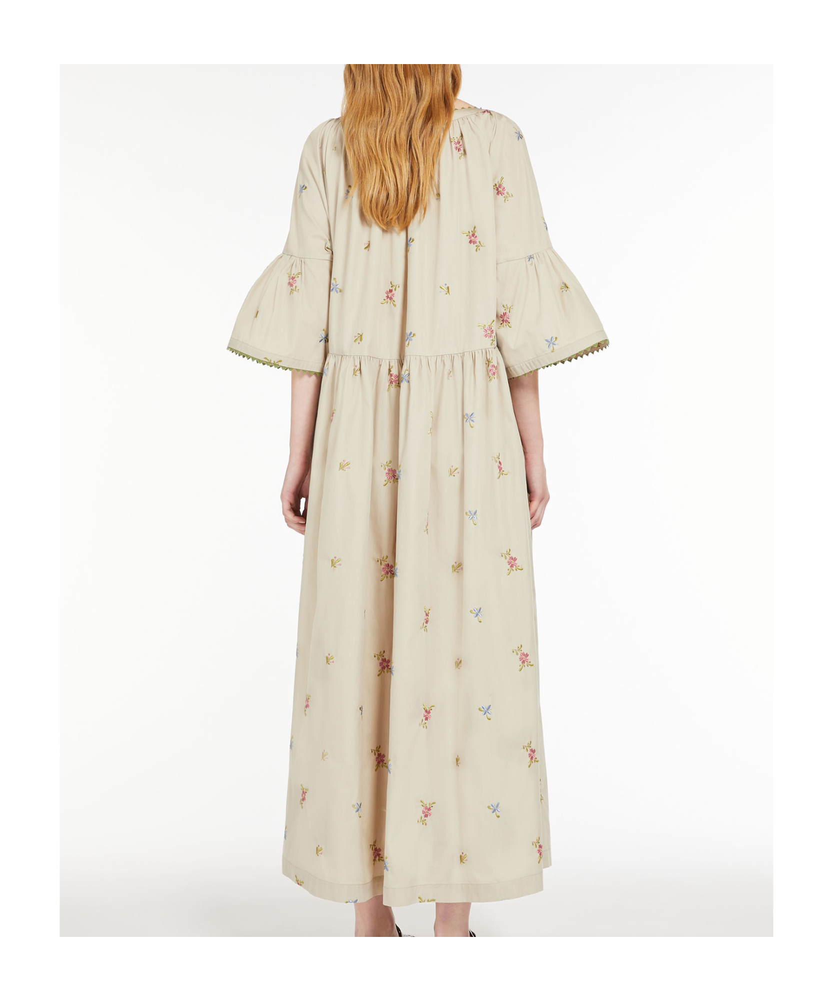 Weekend Max Mara Wide Round Neck Dress In Nude
