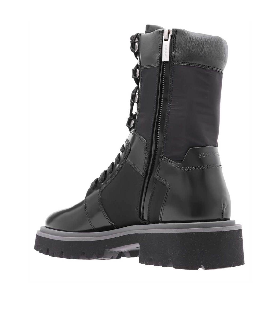 Ferragamo Lace-up Boots In Black