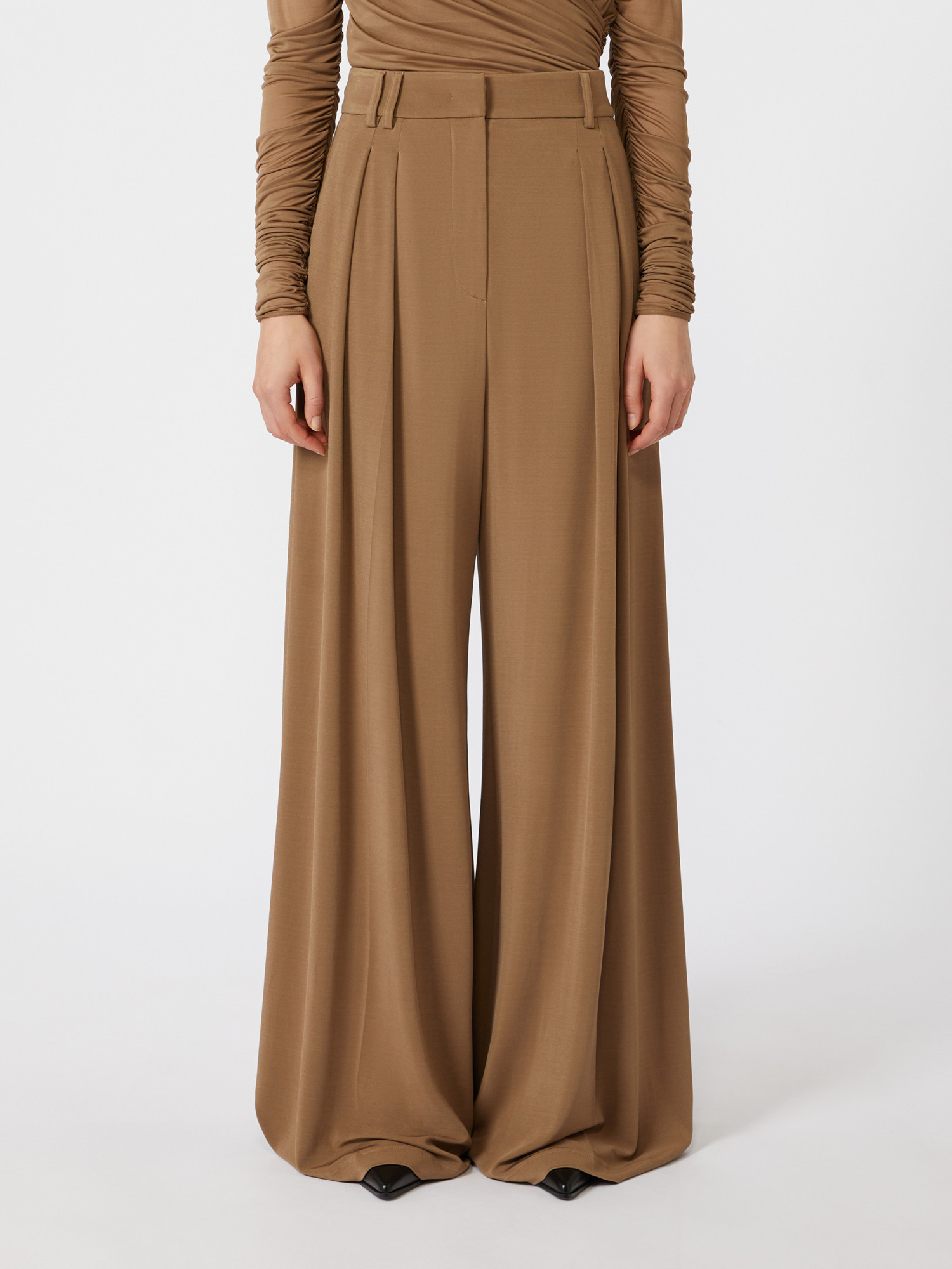 Max Mara Wide-leg Casual Pants In Brown