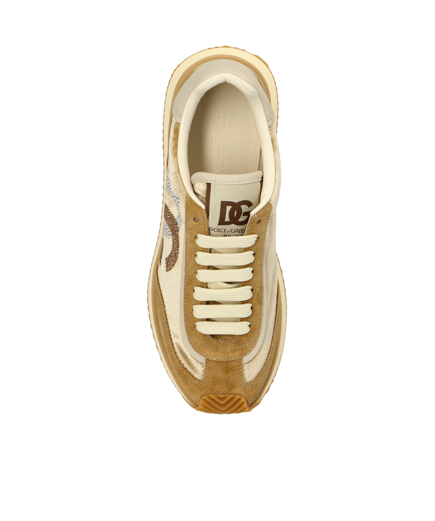 Dolce & Gabbana Low Top Sneakers With Dg Cushion Style In Nude