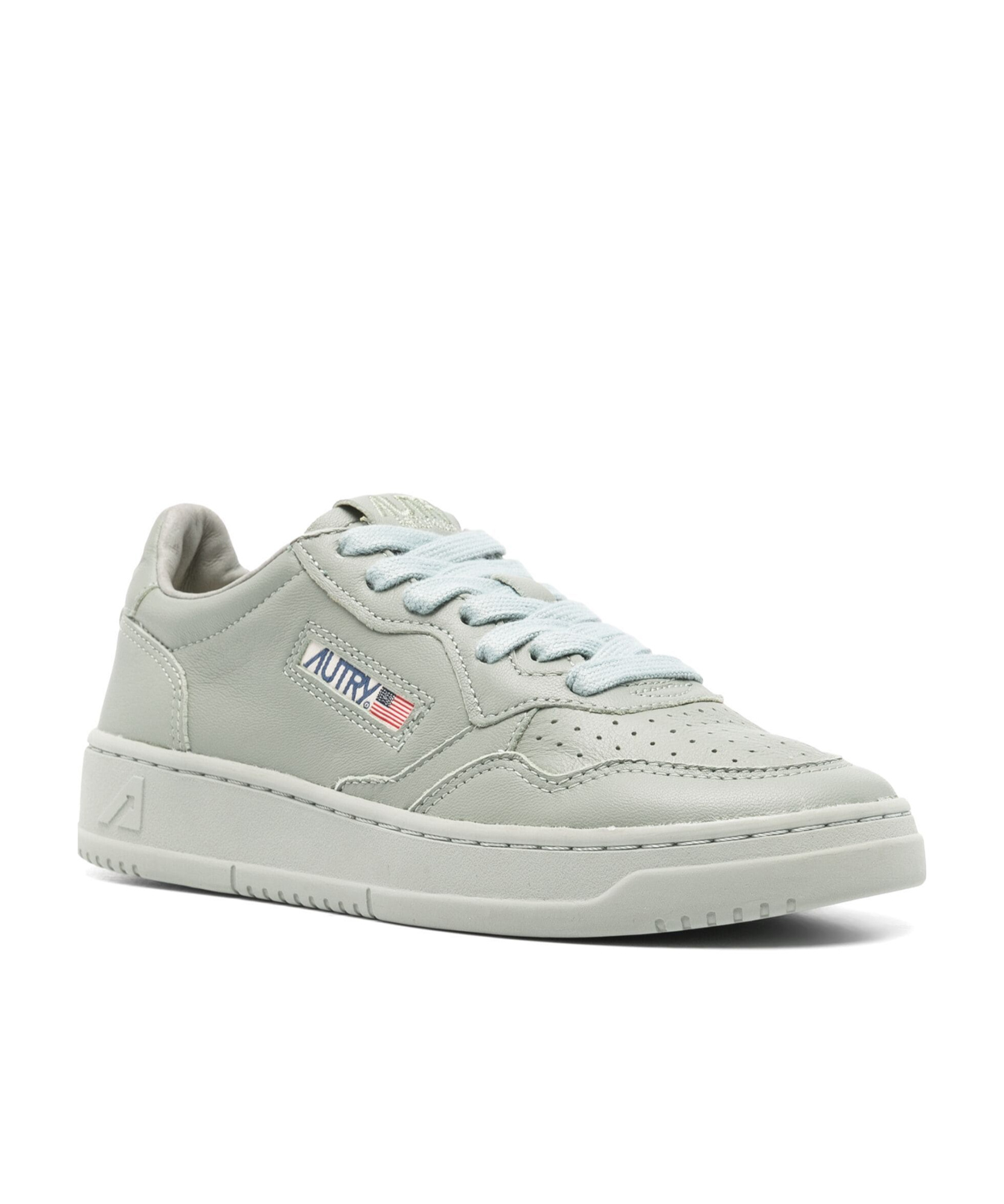 Autry Medalist Leather Sneakers In Gray