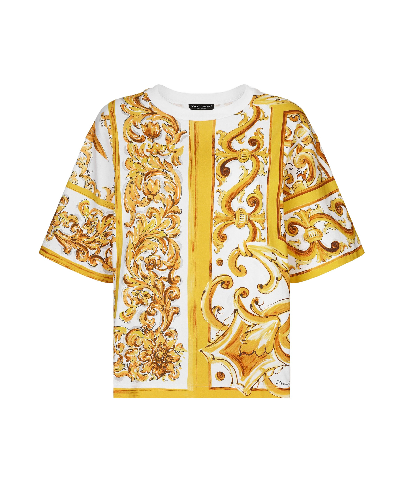 DOLCE & GABBANA MAJOLICA-PRINT COTTON T-SHIRT
