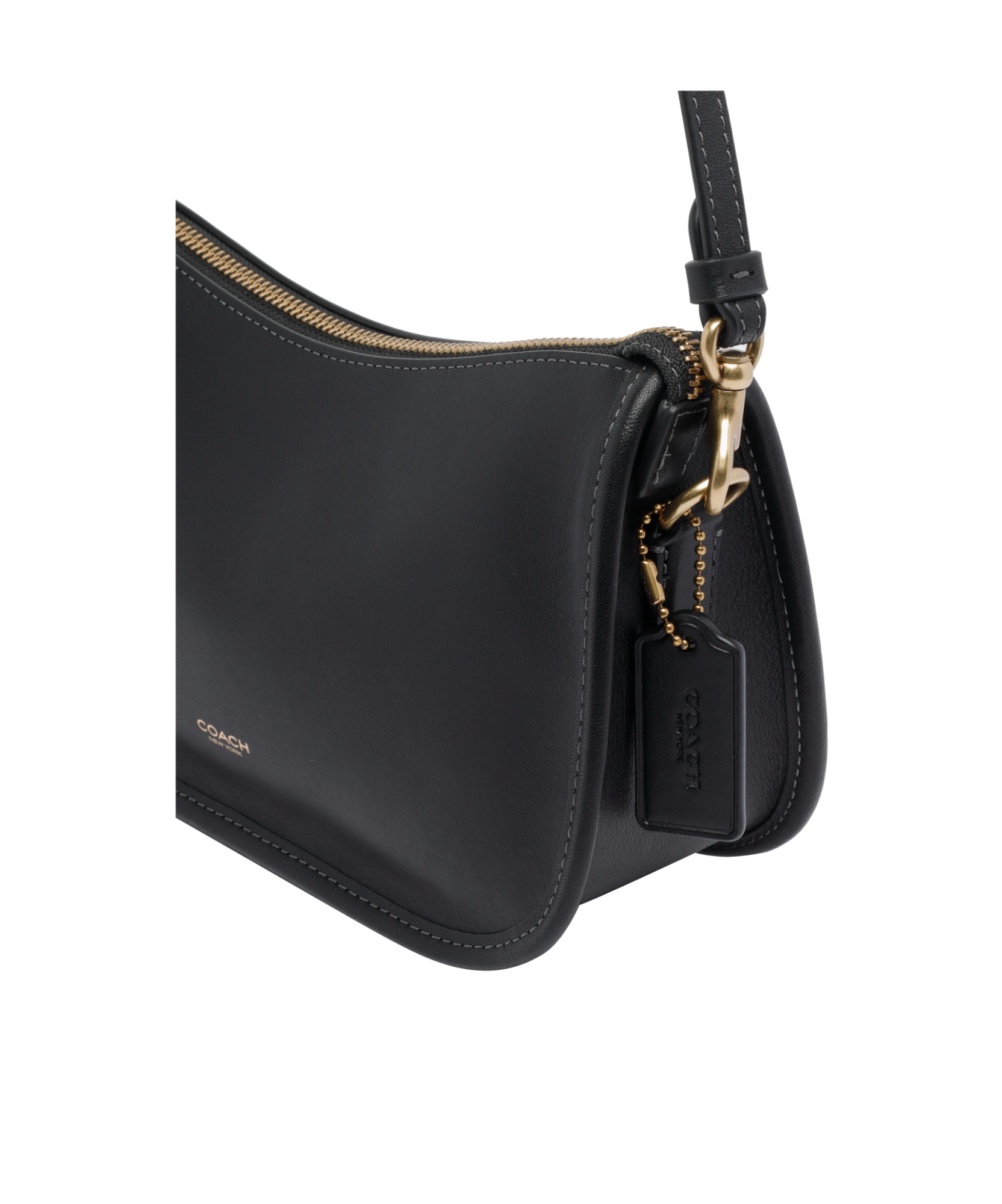 Coach Natural Grain Leather Waverly Bag Shoulder Bags Black In Black
