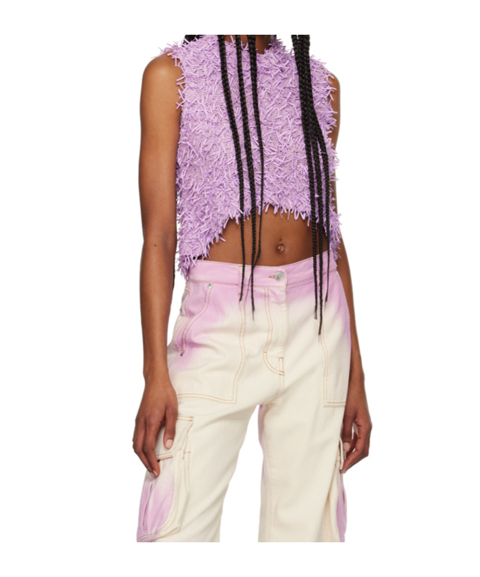Msgm Textured-finish Knitted Top