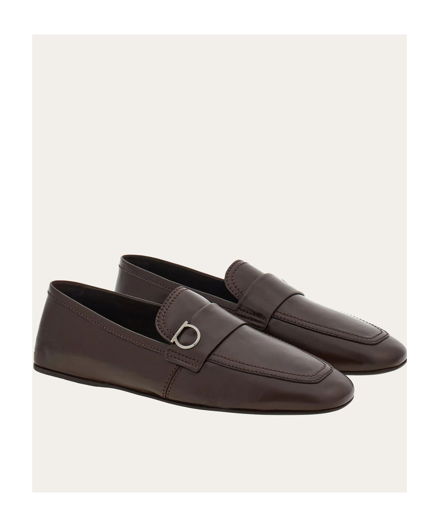 Ferragamo Salvatore  Gancini-plaque Slip-on Loafers In Black