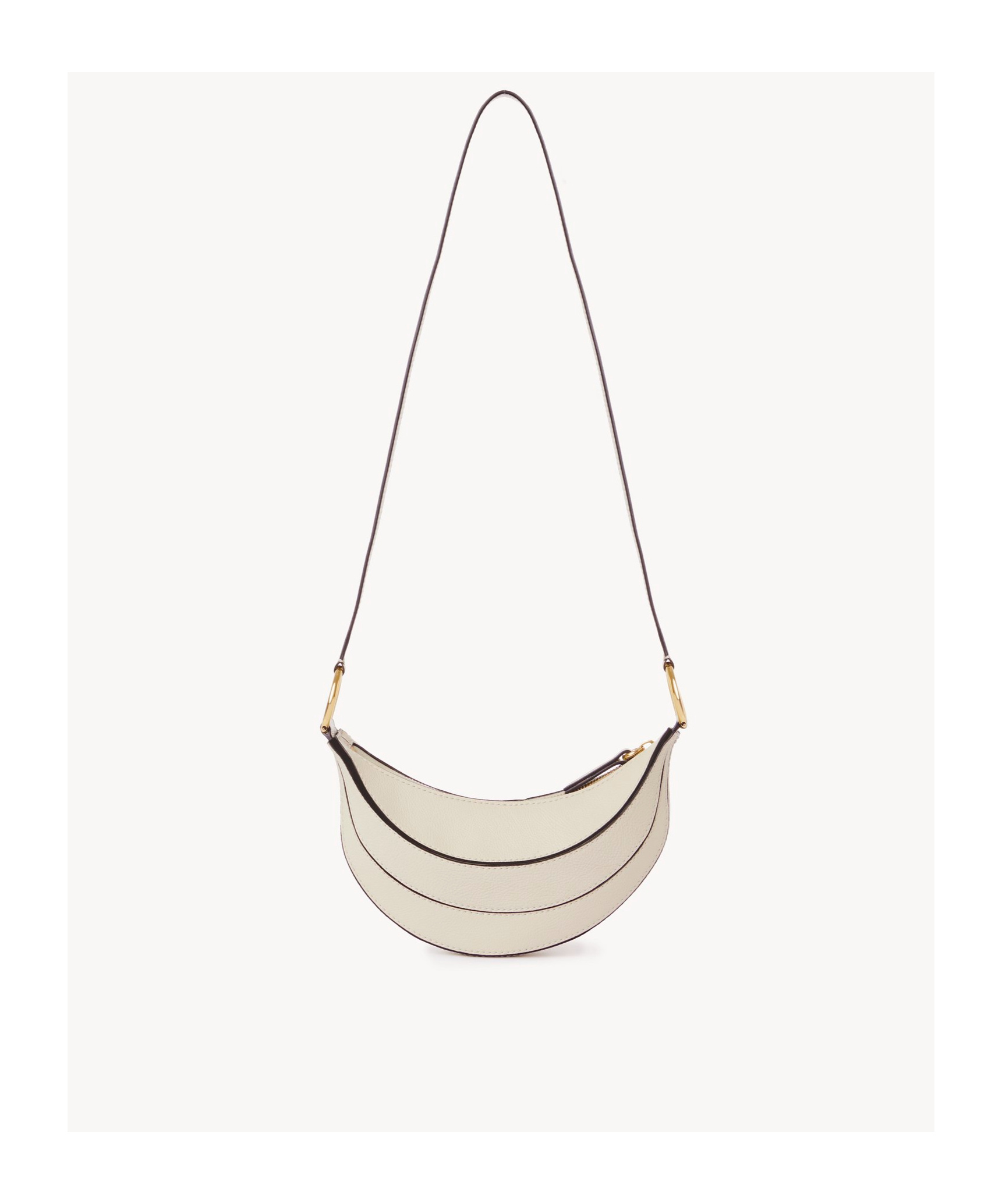 Chloé Chloe Banana Cross-body Bag In Grained Leather In White