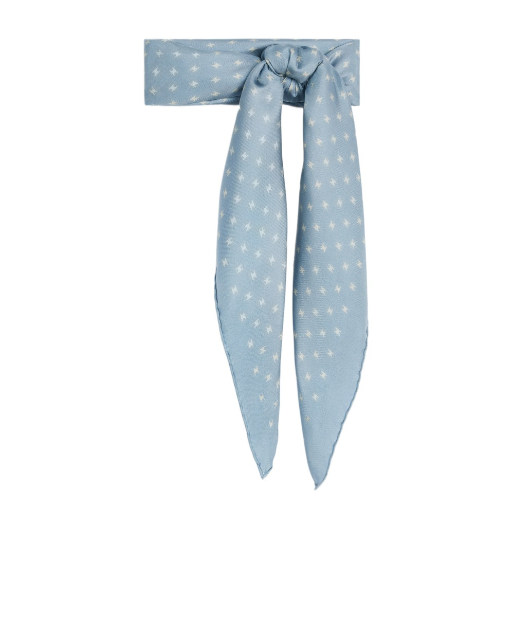 Celine Triomphe Twill Scarves In Blue